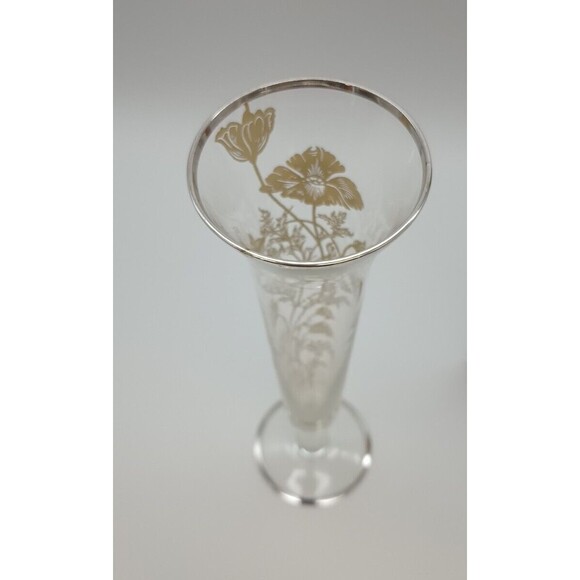 Vintage Silver City Overlay Tall Bud Base Poppies - Picture 4 of 5